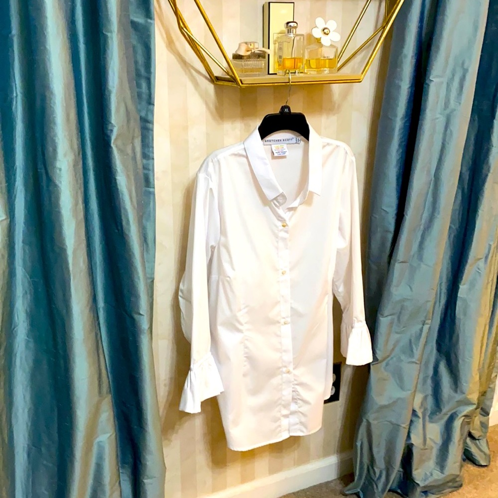 Gretchen Scott XL white NWOT blouse